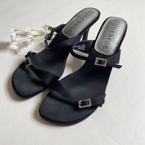 Y2K black open toe heel